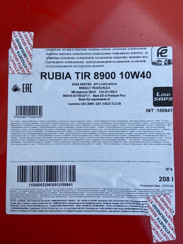 208L TOTAL RUBIA TIR 8900 10W40 E9