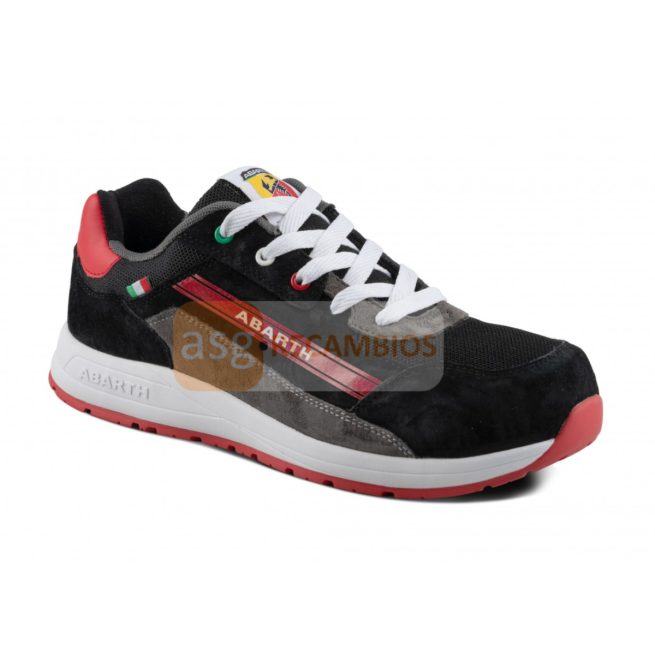 ZAPATO ABARTH SUEDE NEGRO-ROJO