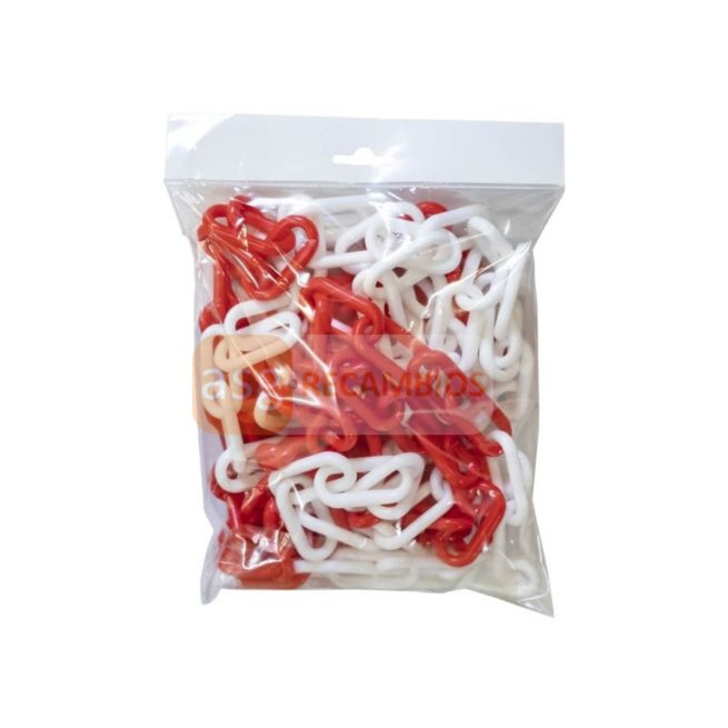 CADENA PLASTICO BLANCO/ROJO BRIXO