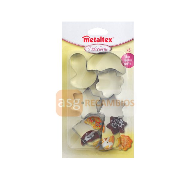 JUEGO 6 CORTAPASTAS METALTEX