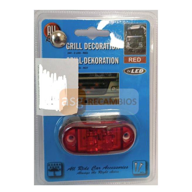 PILOTO DECO FRONTAL 24V 2LED RED