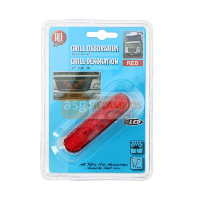PILOTO DECO FRONTAL 24V 6LED RED