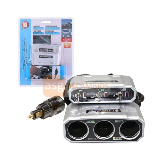 TRIPLE ENCHUFE 12V/24V ALL RIDE