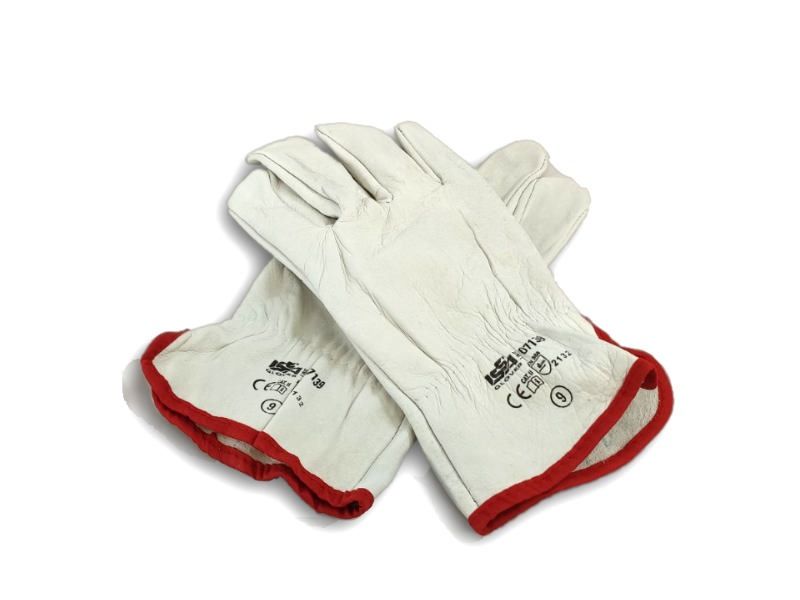 Guantes seguridad para trabajo piel flor vacuno 12 pares