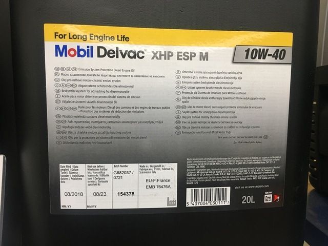 BIDON ACEITE 10w40 MOBIL DELVAC XHP ESP 20 LITROS