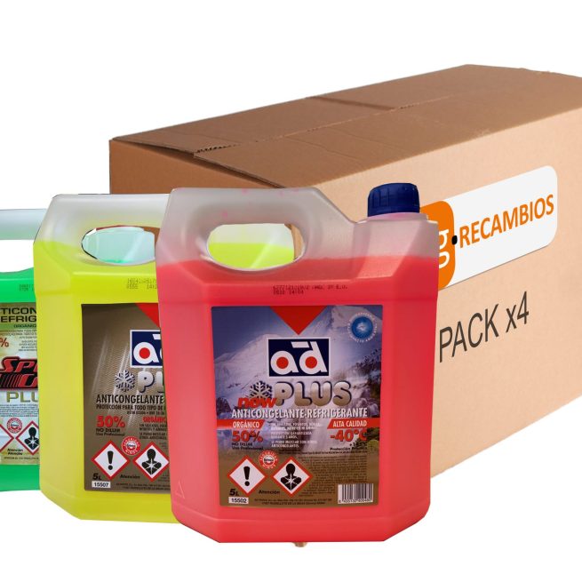 Refrigerante Pack 4 garrafas 20 litros anticongelante 50% organico