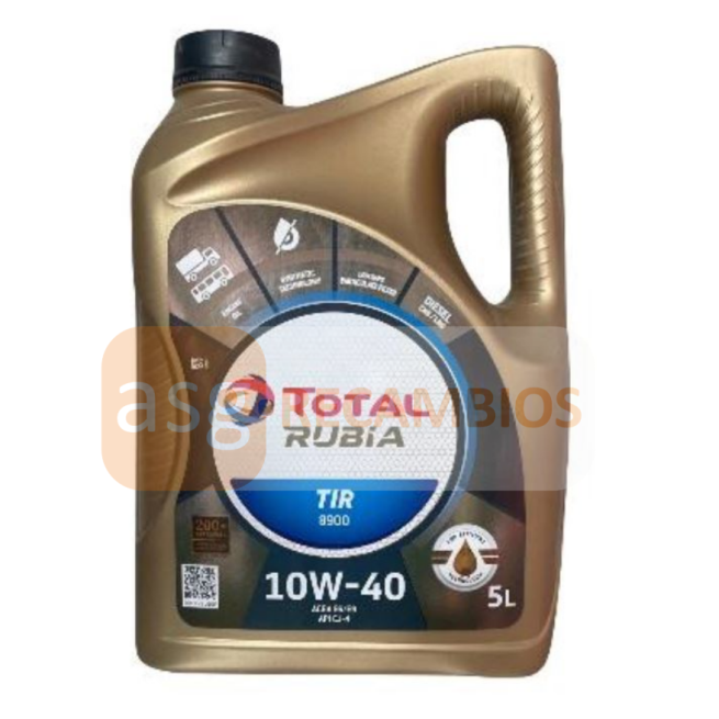 Garrafa 5L aceite Total Rubia Tir 8900 10w40