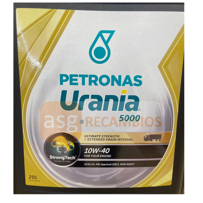 ACEITE MOTOR PETRONAS URANIA 5000 10W-40 20L