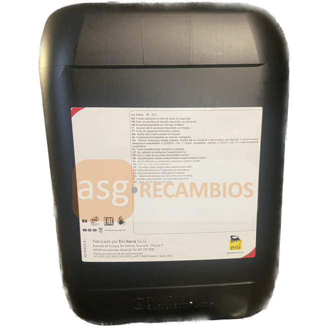ACEITE HIDRÁULICO ENI ARNICA 20L 46/68