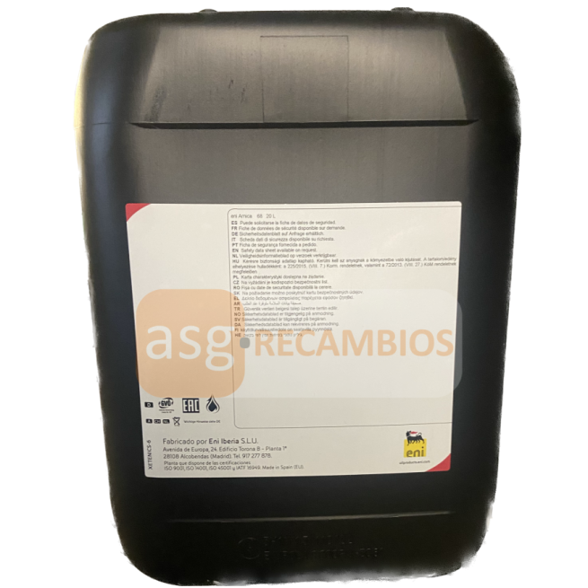 ACEITE HIDRÁULICO ENI ARNICA 20L 46/68